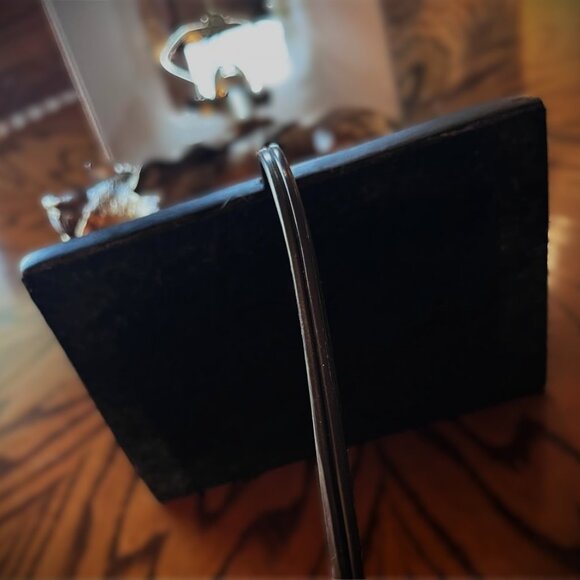 VINTAGE Elephant Table Lamp Gold Pewter Brushed tones square lampshade 25" high - Picture 7 of 12